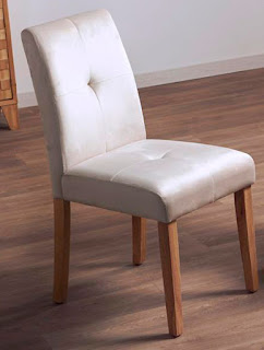 Silla comedor tapizada terciopelo beige