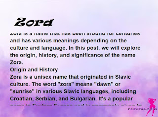 meaning of the name "Zora"