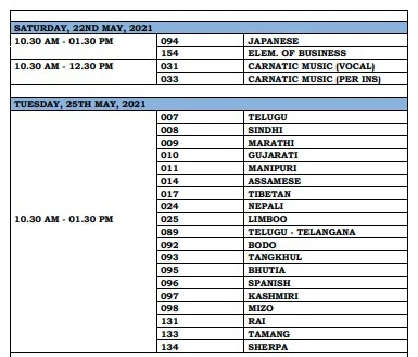 CBSE Board 2021 Class 10 Date sheet