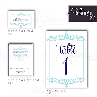 whimsy modern flourish table number escort place card design