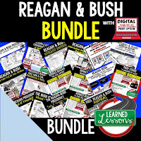 Reagan and Bush Activities, US History Curriculum, American History Curriculum, US History Activities,