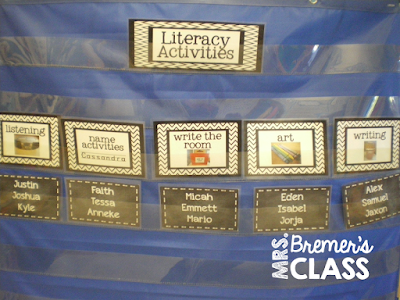 Kindergarten literacy center rotation chart