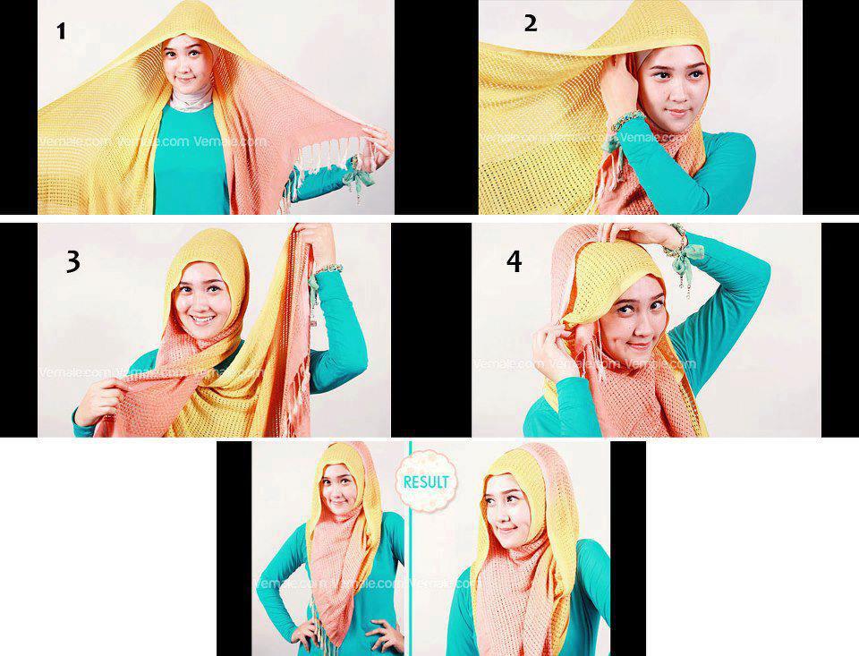  Cara  Pakai Jilbab  Pashima Emas Tutorial Memakai  Jilbab  