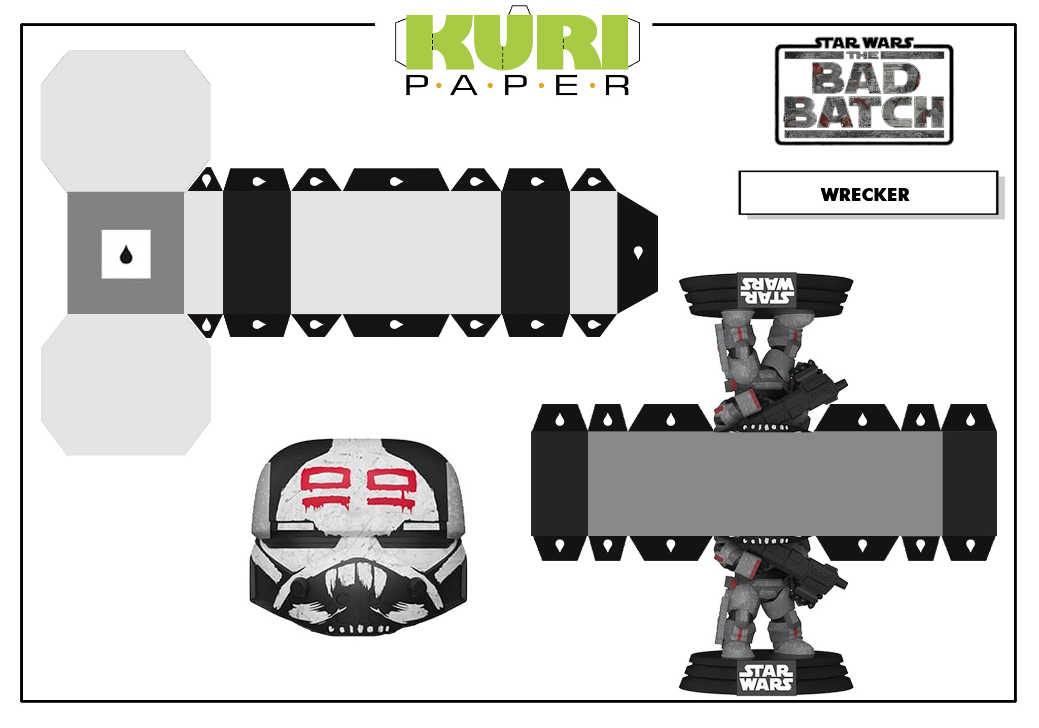 Kuri Paper - Mini Funko Wrecker The Bad Batch papercraft