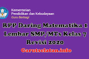 RPP Daring Matematika 1 Lembar SMP/MTs Kelas 7 Revisi 2020