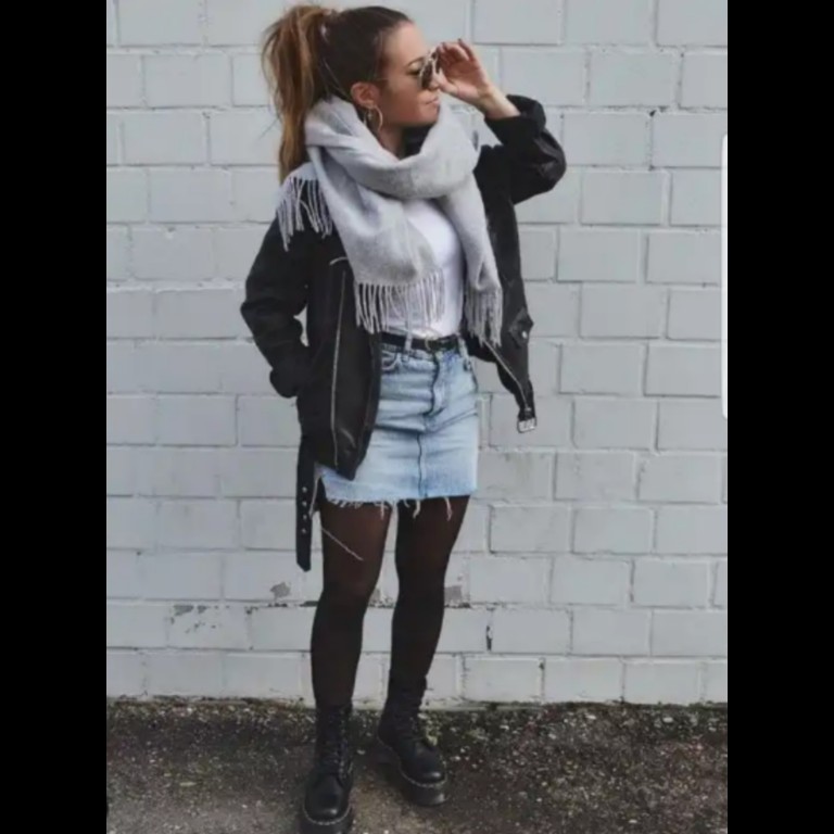 Stylish Outfits with denim skirts. Unique-mag.