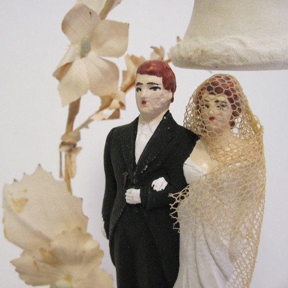 1940's chalkware wedding cake toppers via Etsy Vintage Wedding Party via