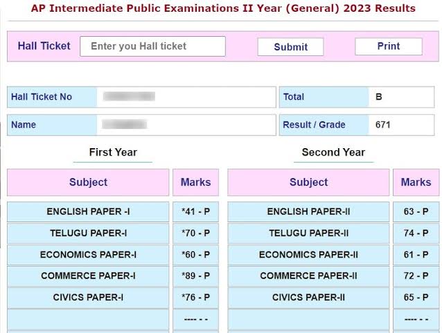 how to check ap inter supplementary results 2023