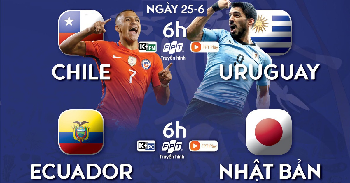 Trực tiếp Copa America: Link trực tiếp Chile vs Uruguay - Trực tiếp Ecuador vs Nhật Bản