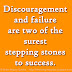 Discouragement and failure are two of the surest stepping stones to success. 