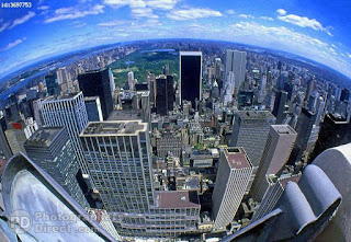 USA , New York , MANHATTAN , Panoramic Aerial View Of Uptown