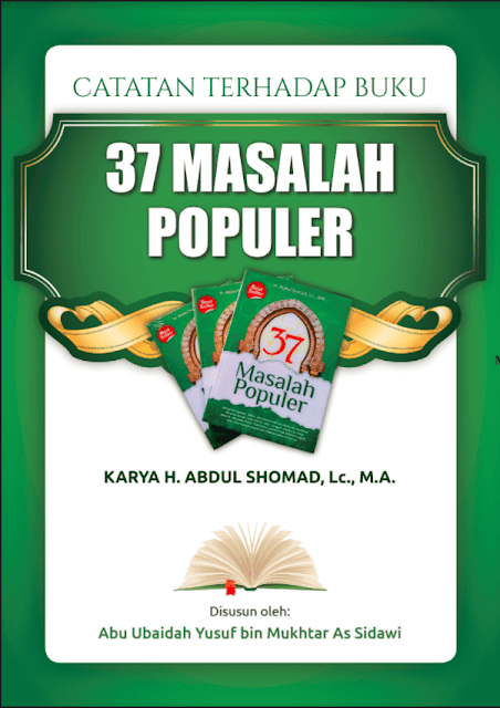 Download Ebook PDF Catatan Terhadap Buku  Download Catatan Terhadap Buku 37 Masalah Populer Karya Ust. Addul Shomad M.A.