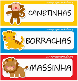 Etiquetas para identificação de material escolar - Safari