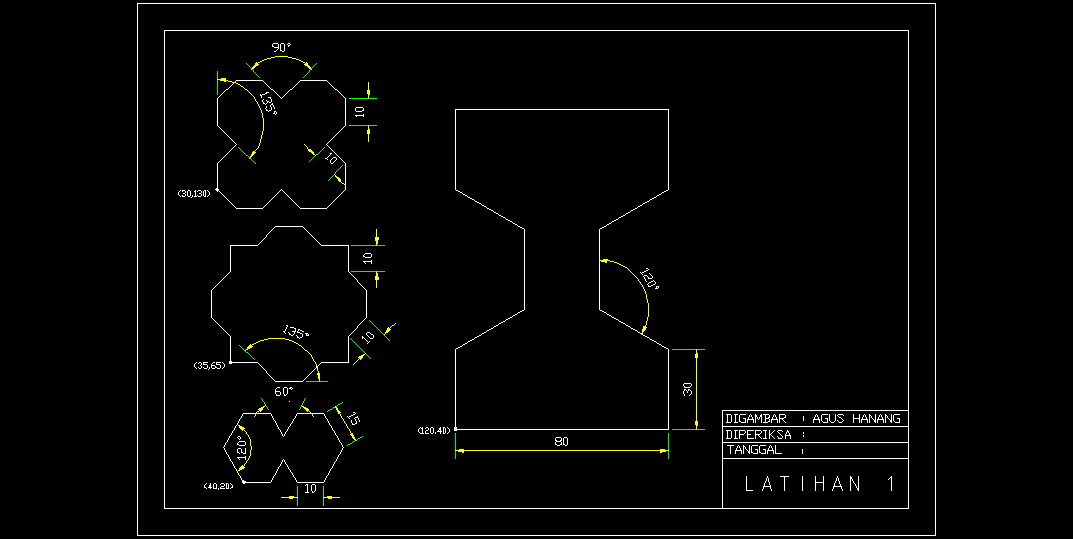 Ahasinursa: Contoh Gambar Latihan AutoCAD 2D