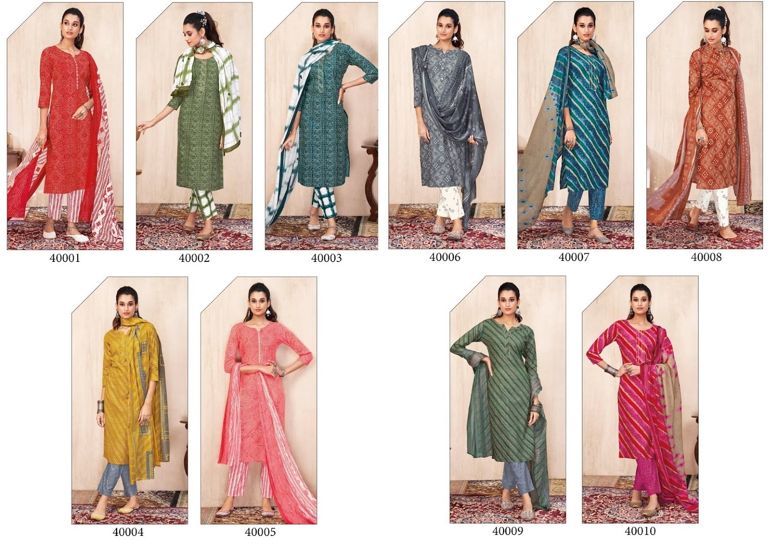 Bandhani Lehariya Special Vol 4 Suryajyoti Readymade Pant Style Suits