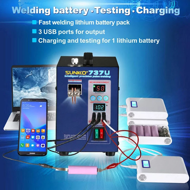 SUNKKO 737U 18650 Battery 220V Digital Display 2800W Testing Charge Spot Welder Welding Machine