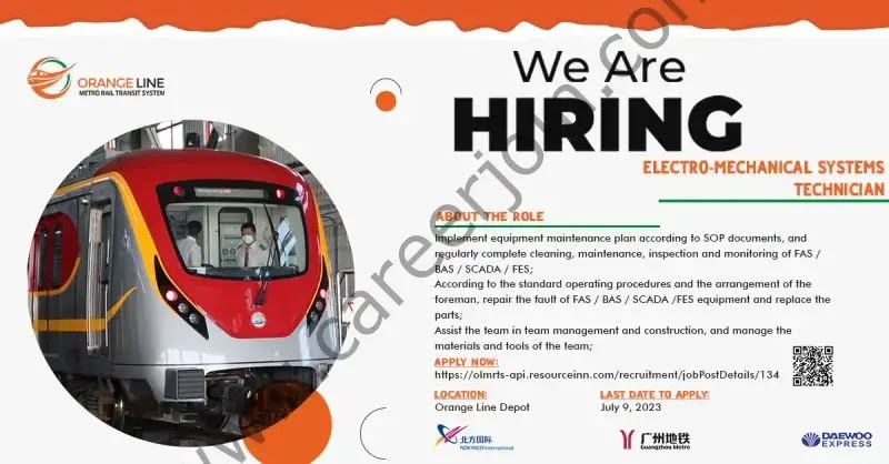 Jobs in Orangeline Metro Rail Transit System OLMRTS