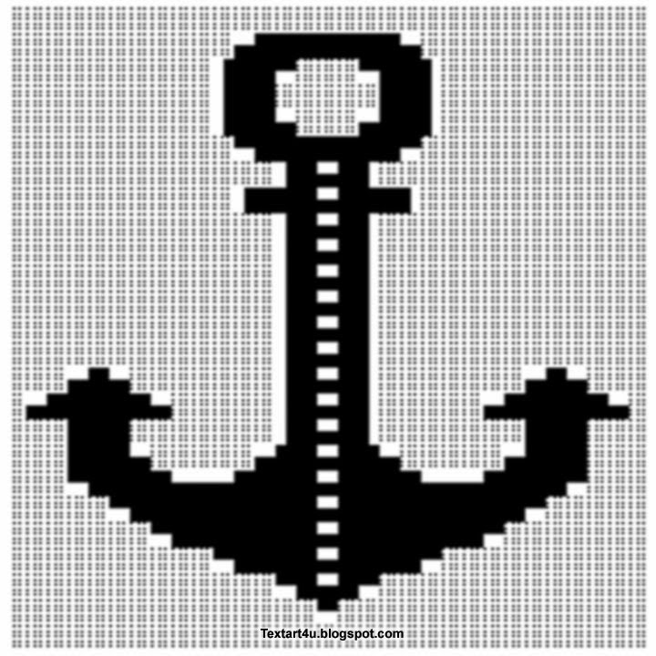 Ship Anchor ASCII Text Art Picture Copy Paste Code | Cool ...