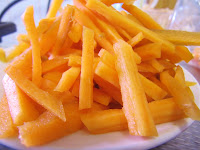 cut carrots for plov