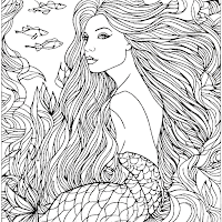 adults coloring pages mermaid