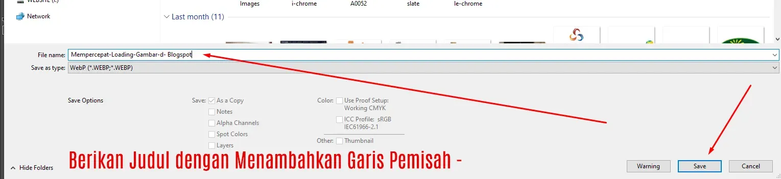 Cara Membuat Format WebP di Photoshop Langkah 3