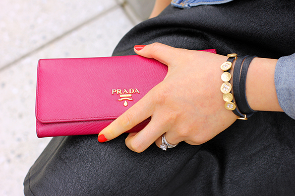 Prada Fuchsia Saffiano Continental Wallet