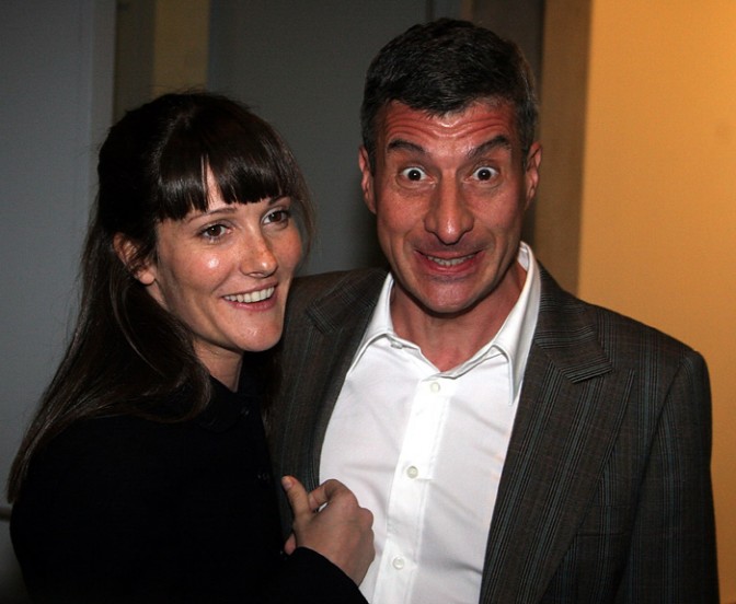 Maurizio Cattelan with ex girlfriend Victoria Cabello