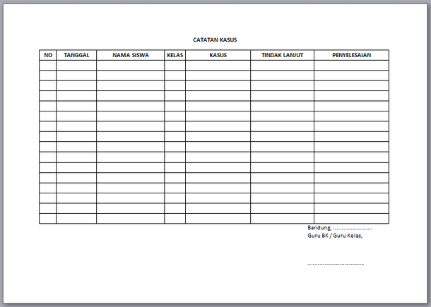 Format buku catatan pribadi siswa contoh format buku 