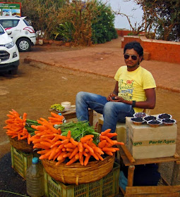 Man selling carrots at mahabaleshwar