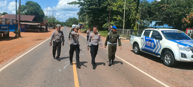 Ditlantas Polda Kalteng Turunkan Tim TAA untuk  Olah TKP Kecelakaan di Jalan Lintas Palangka Raya – Sampit