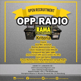 Loker Radio Rama Bandung terbaru 2020