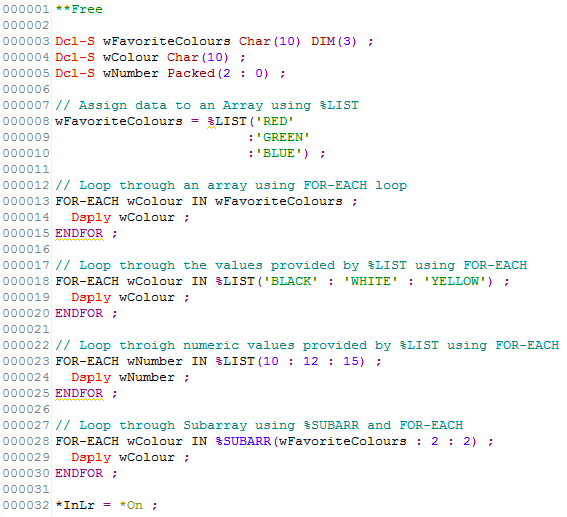 New BIF %LIST and Opcode FOR-EACH in RPGLE - IBM i