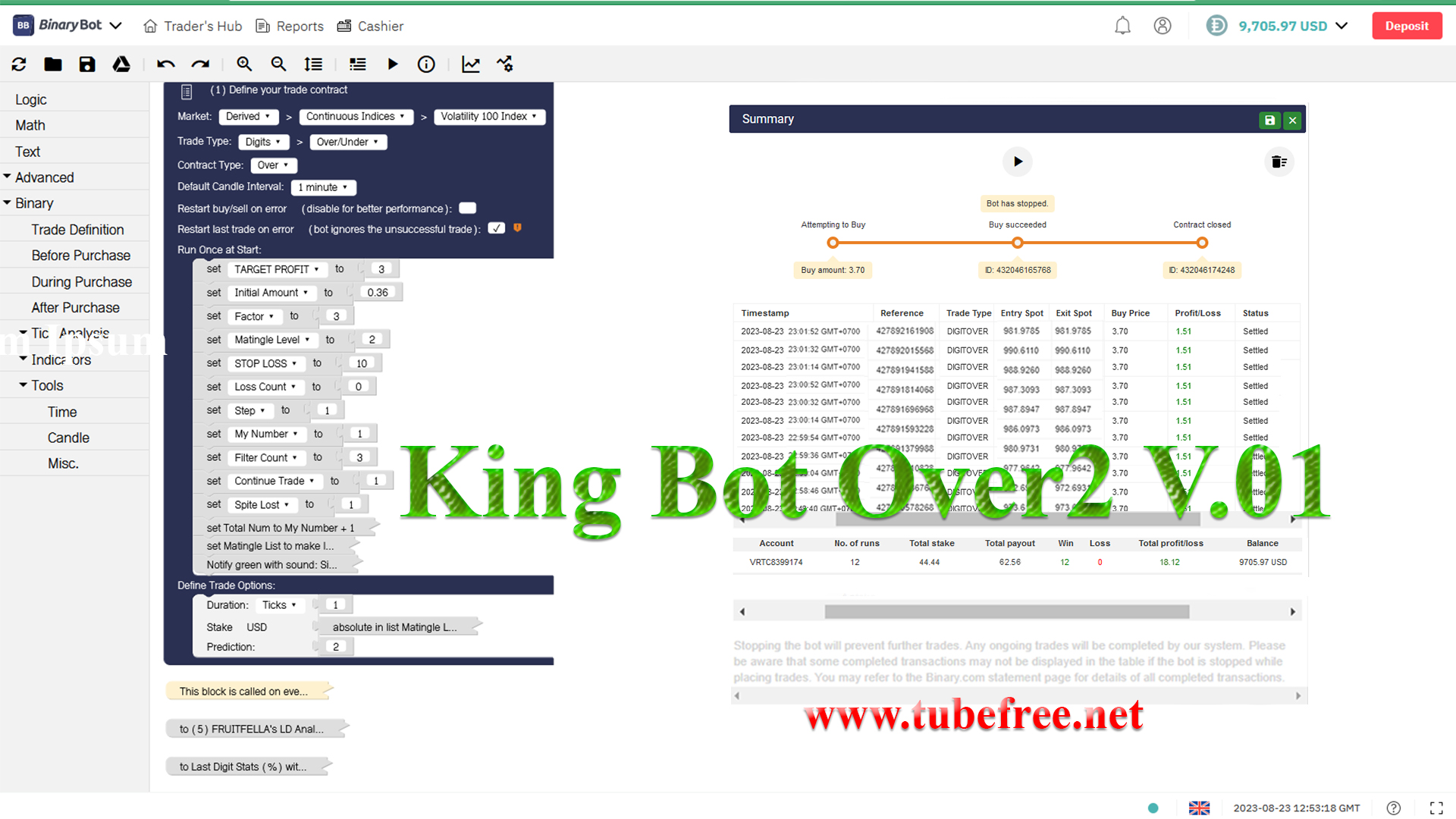 King Bot Over2 – Best Bot – No Loss || Talent Bot