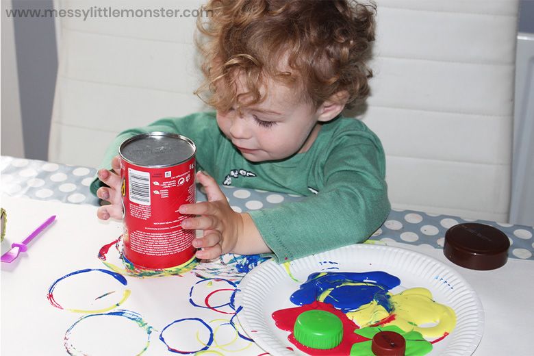 Circle painting - shape art for toddlers and preschoolers