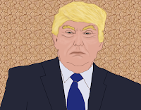 Donald Trump cartoon, by Wendy Cockcroft