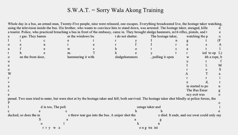 concrete poetry examples. man#39;s series of poems,