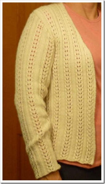 white sweater on