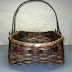 Gathering basket with vintage wrought iron handle