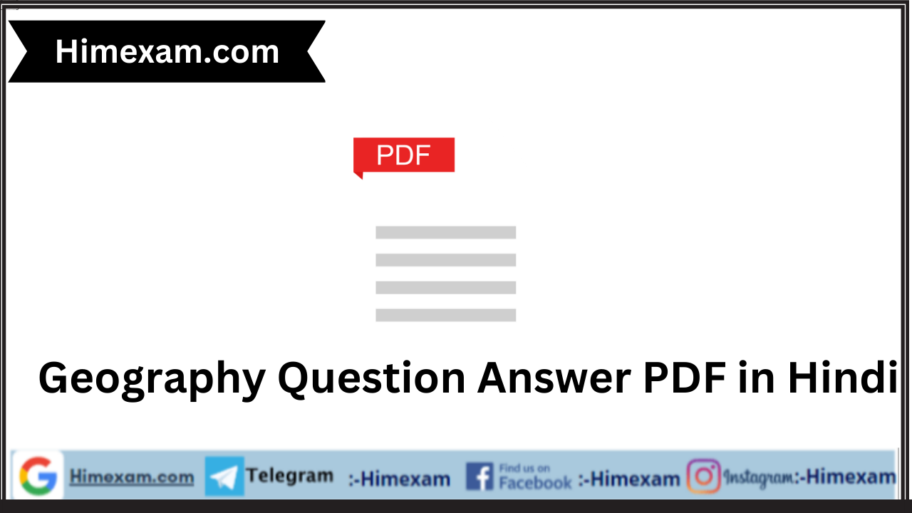 Geography Question Answer PDF in Hindi