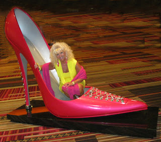 Mikki Williams with a Big Pink Stiletto