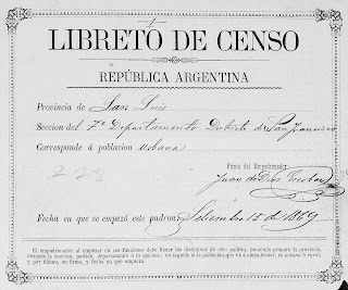 Hoja del Censo 1869 en la que figura la firma de Juan de Dios Escobar