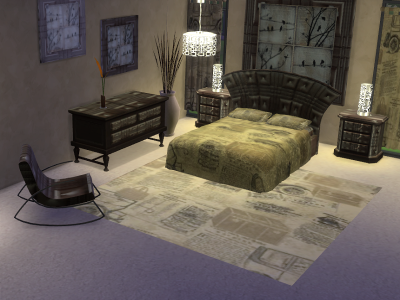 Trudie55 : Sims 4: Brown leather bedroom set. (Recolor)