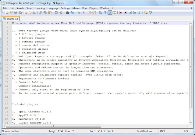 Download Notepad ++ Terbaru 2012 Versi 6.2 Gratis