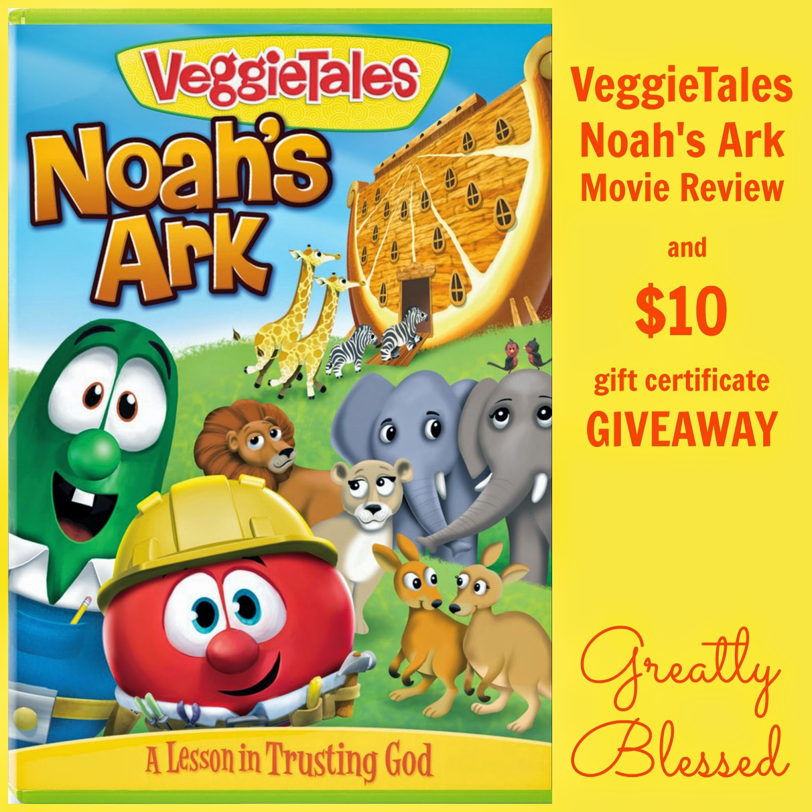 Greatly Blessed Veggietales Noah S Ark Movie Review And 10 Gift Certificate Giveaway