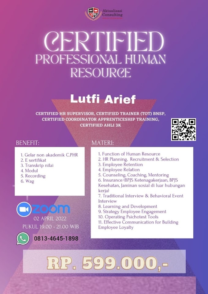 WA.0813-4645-1898 | Certified Professional Human Resource (CPHR)