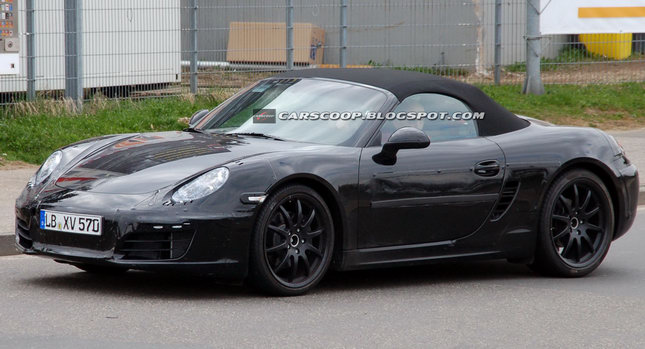 new iteration of Porsche's Boxster model during testing in Germany