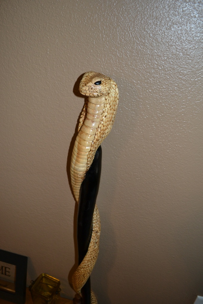 Wood Carving: Cobra Walking Stick Carving