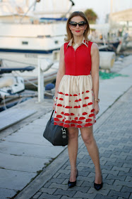 Nando Muzi heels, lips red dress, Givenchy Antigona bag, Fashion and Cookies, fashion blogger