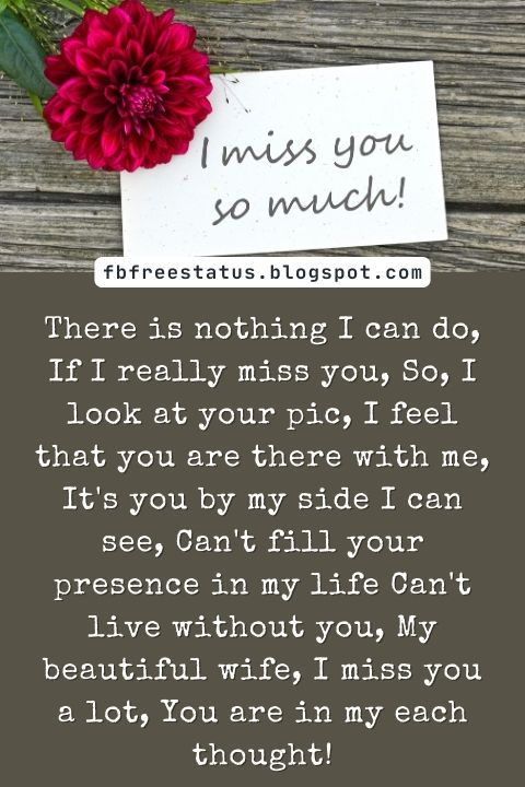 Missing You Poems For Wife