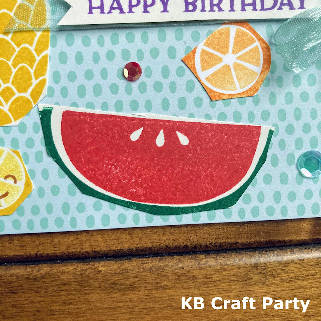 にこにこフルーツカード 誕生日カード キッズクラフト バースデーカード スタンピンアップ ジャパン 公認デモンストレーター KB Craft Party 須見葉子 キュートフルーツ